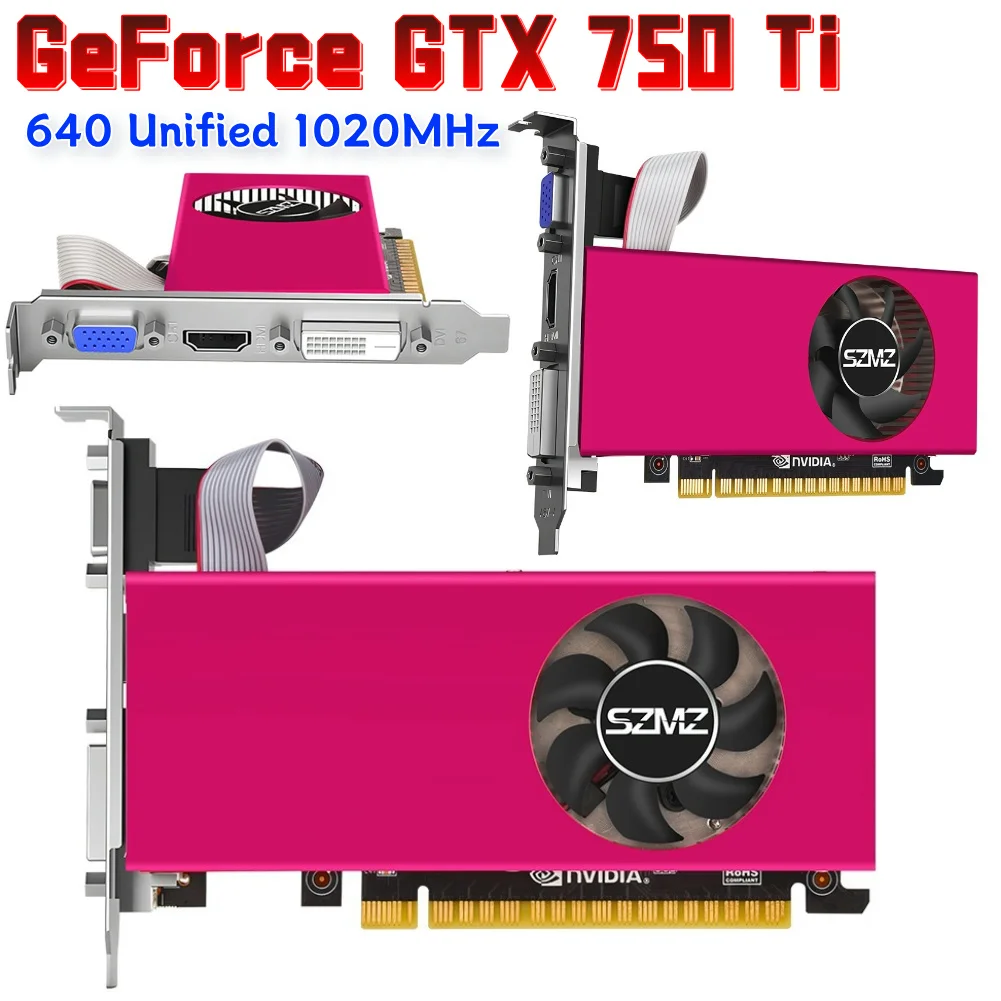 GTX 750TI 4GB Graphics Card PCI-E 2.0 16X Low Profile Video Card DDR5 Computer Graphics Card HDMI-Compatible Interface 1020MHz