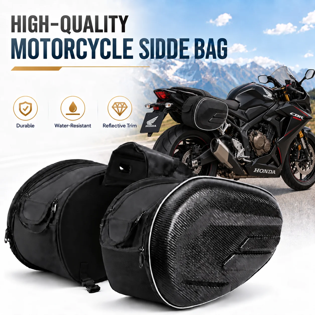 For Honda CBR 600RR 2004-2022 Motorcycle Pannier Bags 2PCS Saddle Bags Side Storage Fork Travel Pouch Box Luggage for CBR 600RR