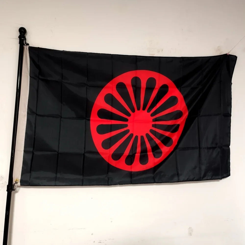 

Romani Flag 90x150cm, Gypsy People Cultural Banner, Vibrant Colors Polyester with 2 Grommets for Wall Decor Outdoor Indoor
