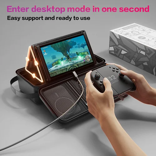 Imagen 2 del producto Estuche de transporte EVA para Nintendo Switch2, bolsa de almacenamiento de mano portátil, carcasa protectora para consola de interruptor, accesorios Oled