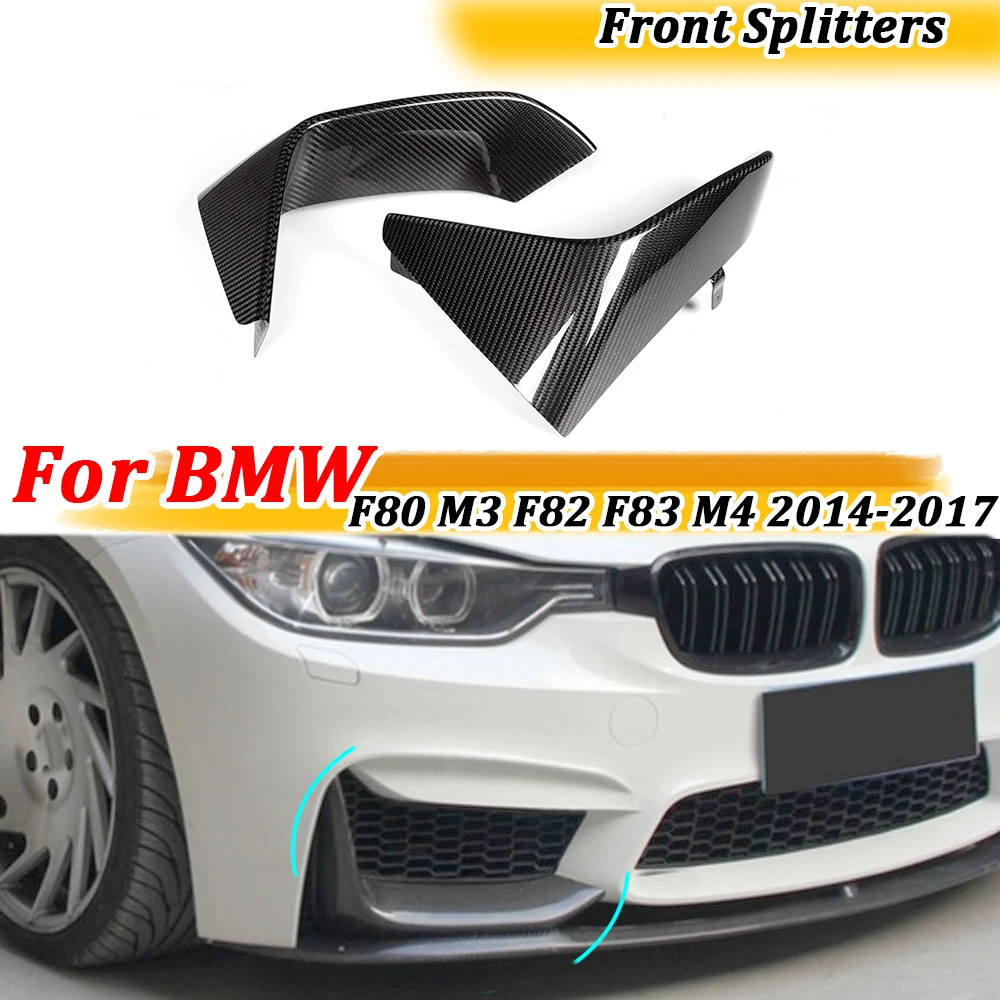 

Dry Carbon Fiber Front Splitters Flaps Apron for BMW 3 Series F80 M3 4 Series F82 F83 M4 2014-2017 FRP Front Splitters Body Kits