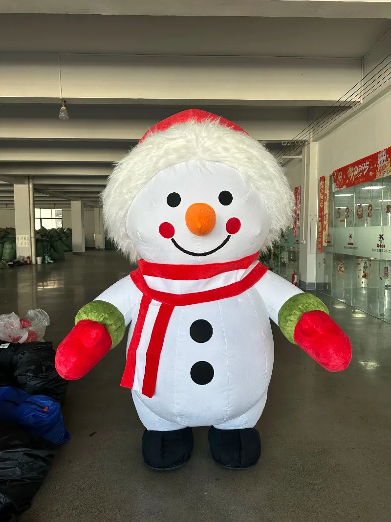 Inflatable Christmas Snowman Mascot Costume for Adults Walking Cartoon Outfit Xmas Party Mall Event No Battery No Charger