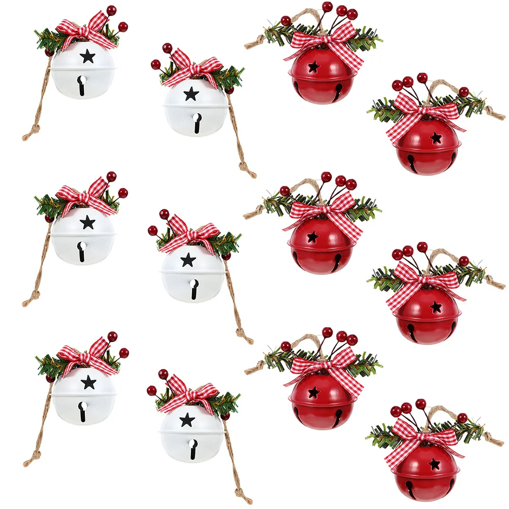 

12Pcs Christmas Bell Hanging Decorations Shiny Xmas Tree Pendants Xmas Bells Crafts Holiday Party Decor Hanging Bells
