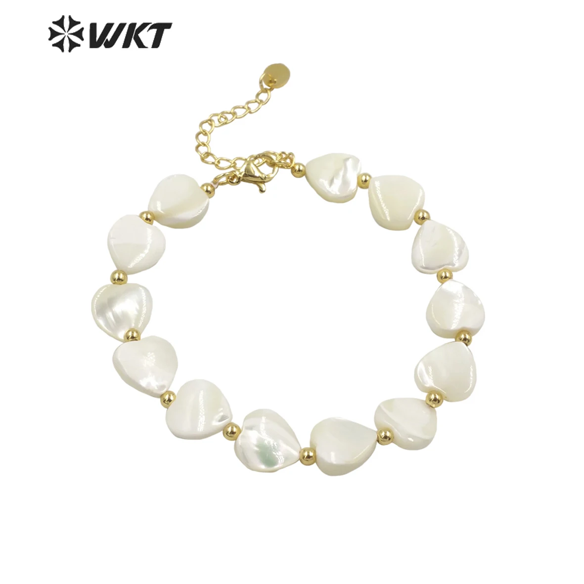 

WT-MPB063 Attactive Women white natural Shell lovely Heart Bracelets Charming hand strand delicate shell wedding bracelets