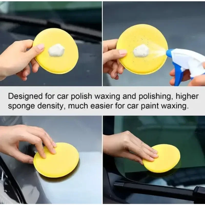 Circular Non Pressed Edge High-density Sponge for Cars Cleaning Polishing Waxing Sponge Wiping Car Detail Cleaning Tool Car Wash