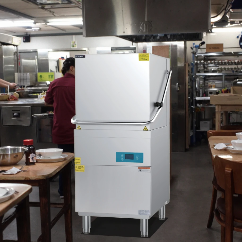 Commercial Automatic Hood Type Dishwasher Kitchen Machines Industrial Kitchen Use High Efficiency 304 Stainless Steel