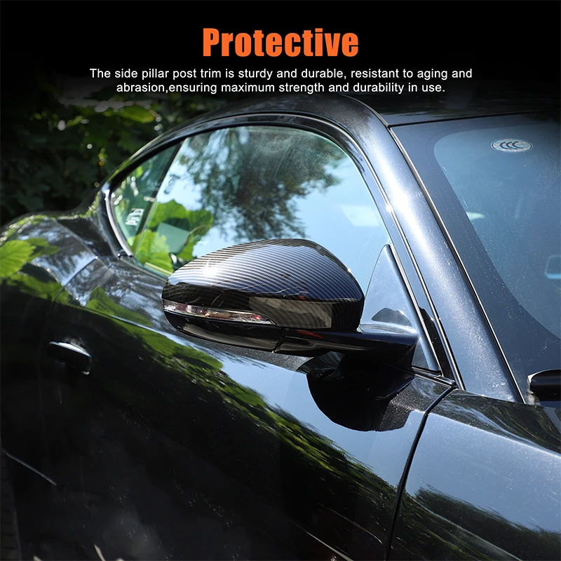 For Jaguar F-TYPE 2013-2024 ABS Carbon fiber Car Rearview Mirror Cap Cover Trim Side Mirror Cap Trim Covers Car Accessories