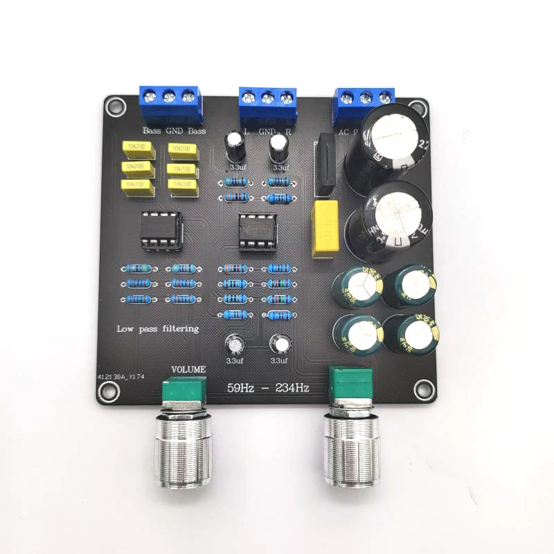 NE5532 59-234Hz Adjustable Subwoofer Pre-amp Board Audio Preamplifier Low Pass Filter Subwoofer Crossover Frequency Divider