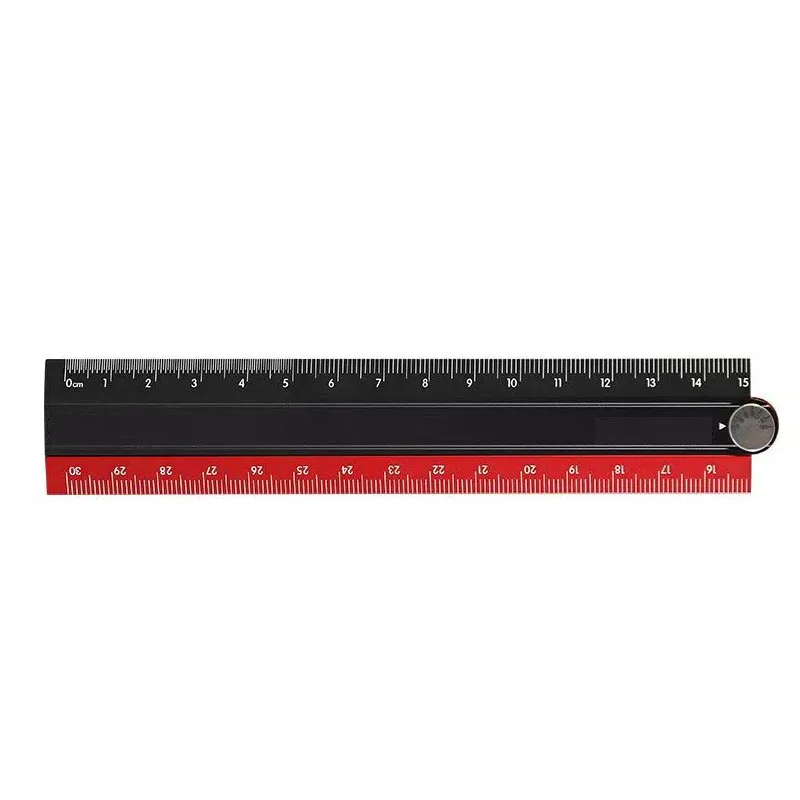 30cm/12-inch Anodized Aluminum Folding Ruler - Precision Scale Measuring Tool for Students & Professionals