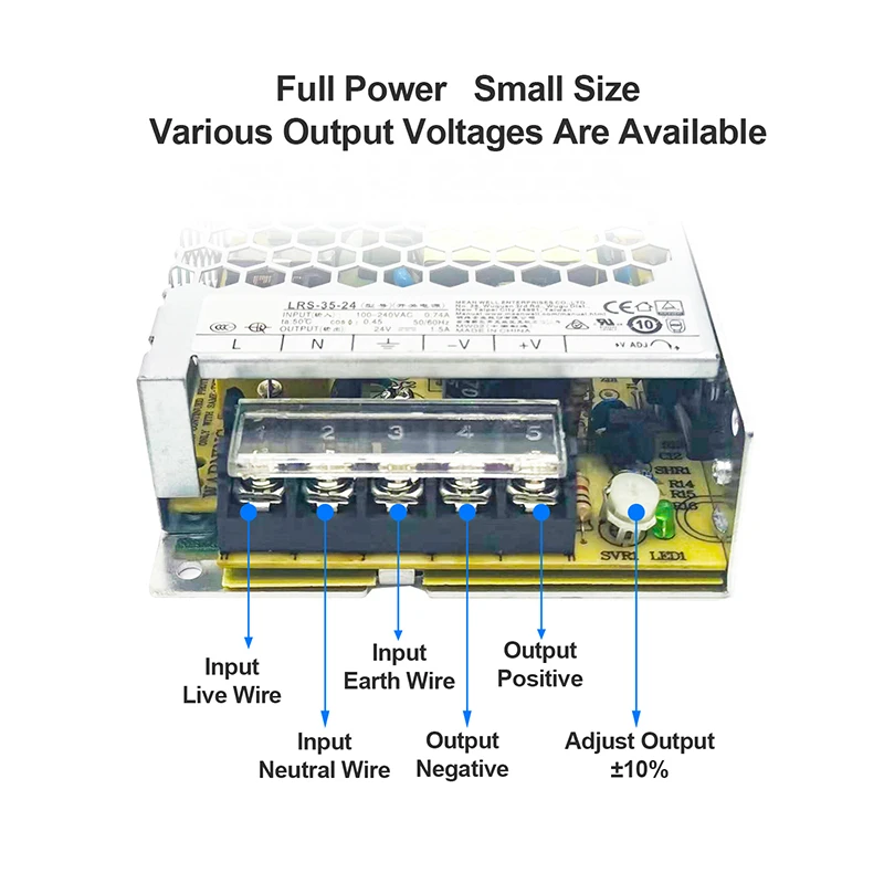 35W LRS Series Switching Power Supply LRS-35-5 LRS-35-12 LRS-35- LRS-35-15 LRS-35-24 LRS-35-36 LRS-35-48 AC to DC 12V 24V PSU