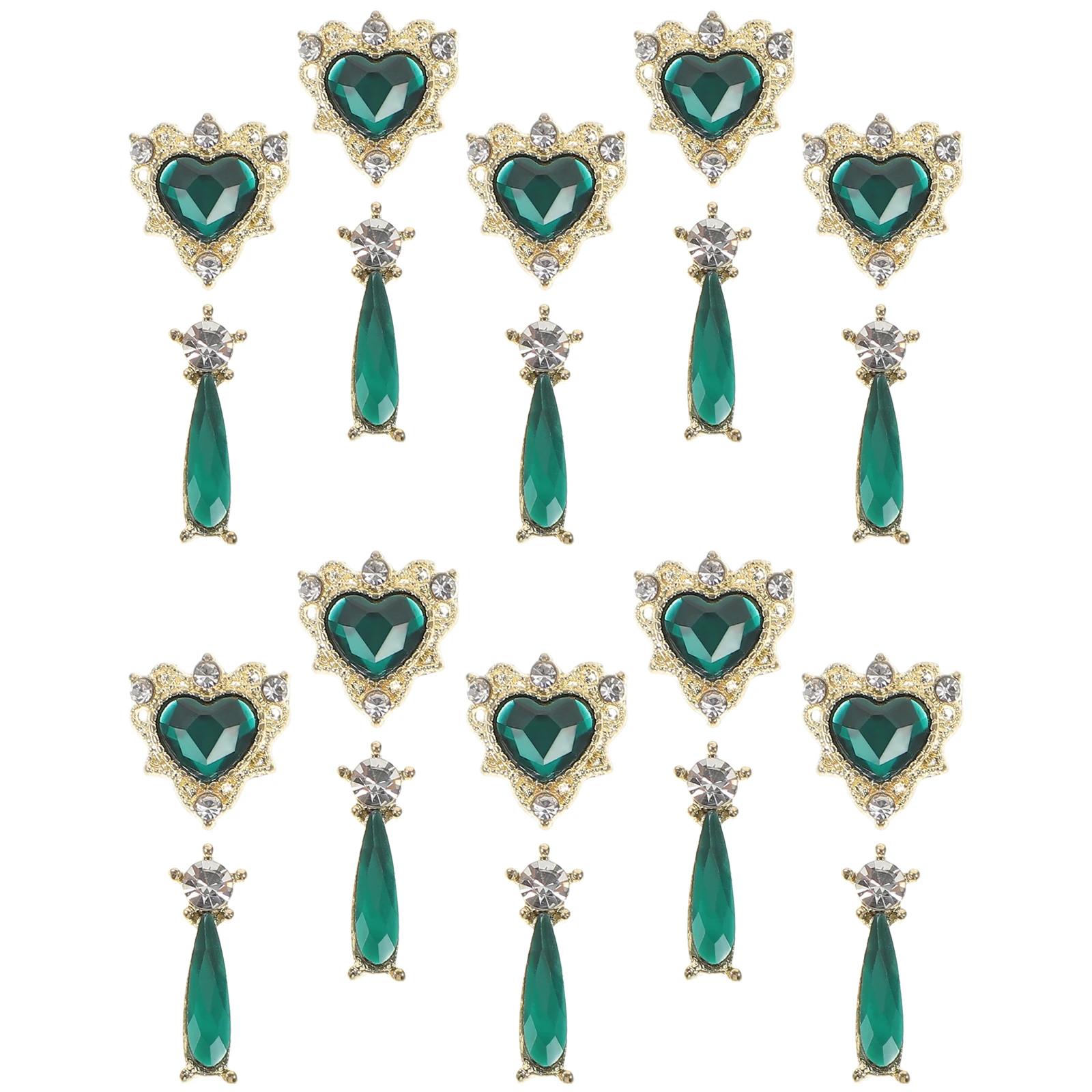 

20pcs Charms Manicure Decorations Alloy Glass Diy Nail Gems Fake Nails Halloween Kawaii Accessories Flat Bottom Design Durable
