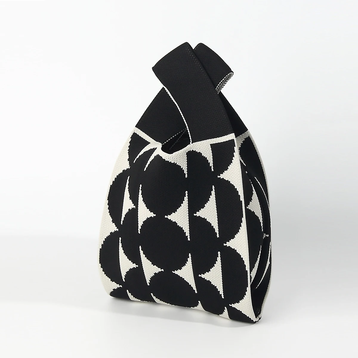 Geometric Pattern Knitted Handbag, Versatile and Suitable for Daily Shopping, Commuting, Walking, and School Use, Can Carry Various Items Such as Stationery, Lipstick, Mobile Phone, Keys, Etc., Meeting Daily Life Needs, Suitable for All Seasons