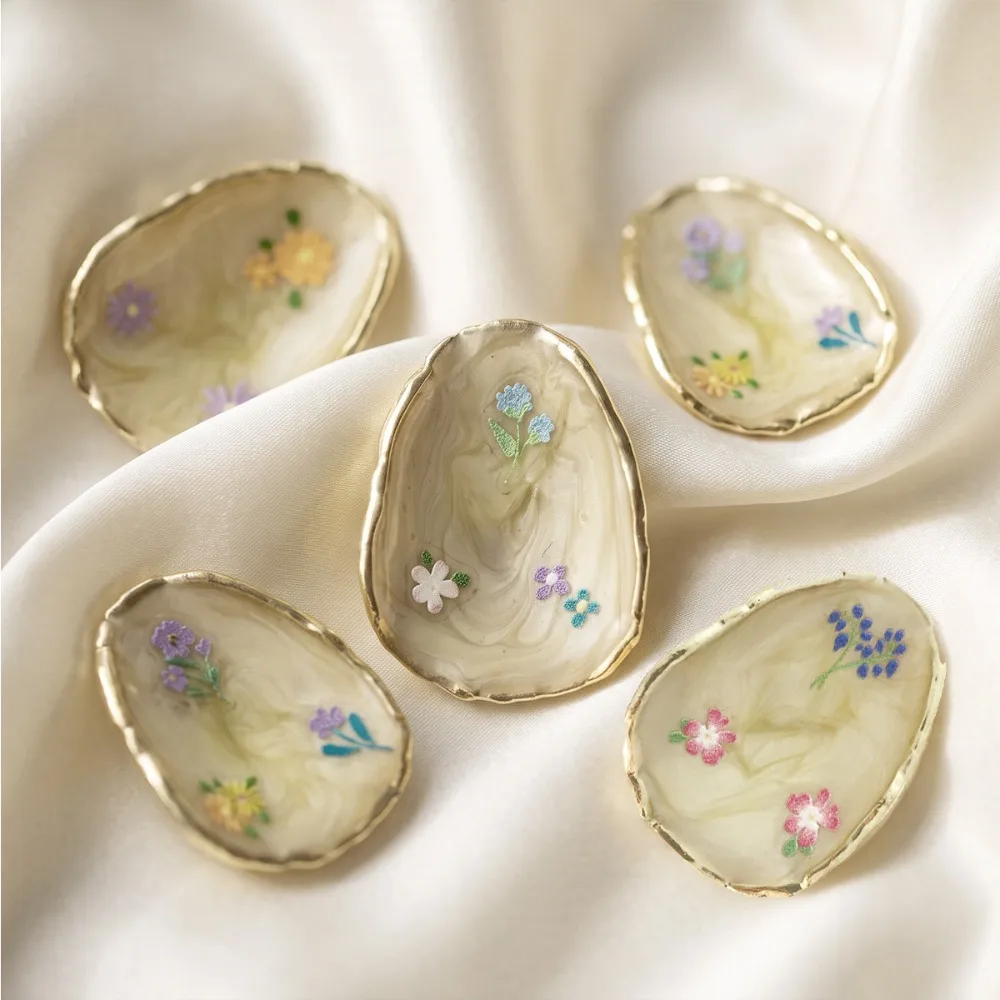 Shell Print Flower Irregular Soft Button Covers for Women Shirt Button Cover Elegant Blouse Accessories Wedding Gift for Her