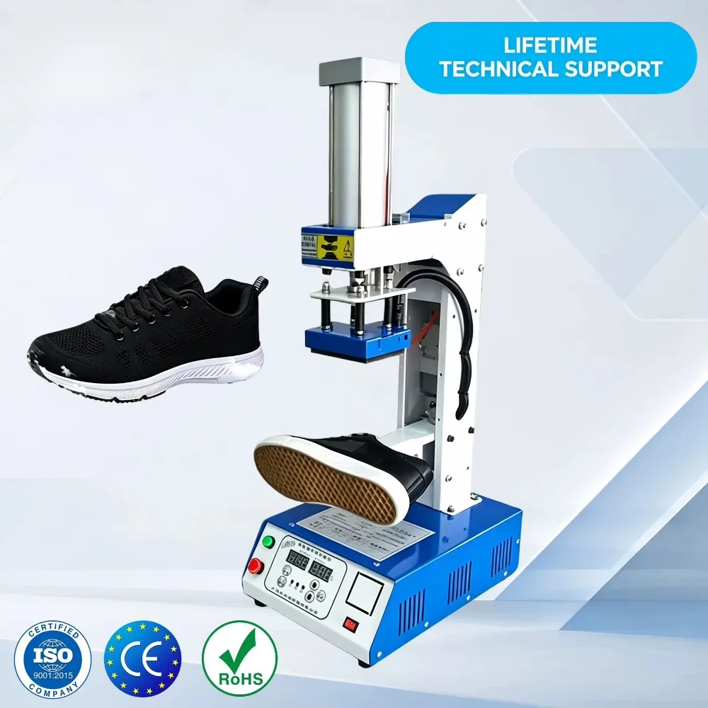 Compact Pneumatic Heat Press Solution Hot Stamping for Custom Leather Shoe Logo Embossing Decoration