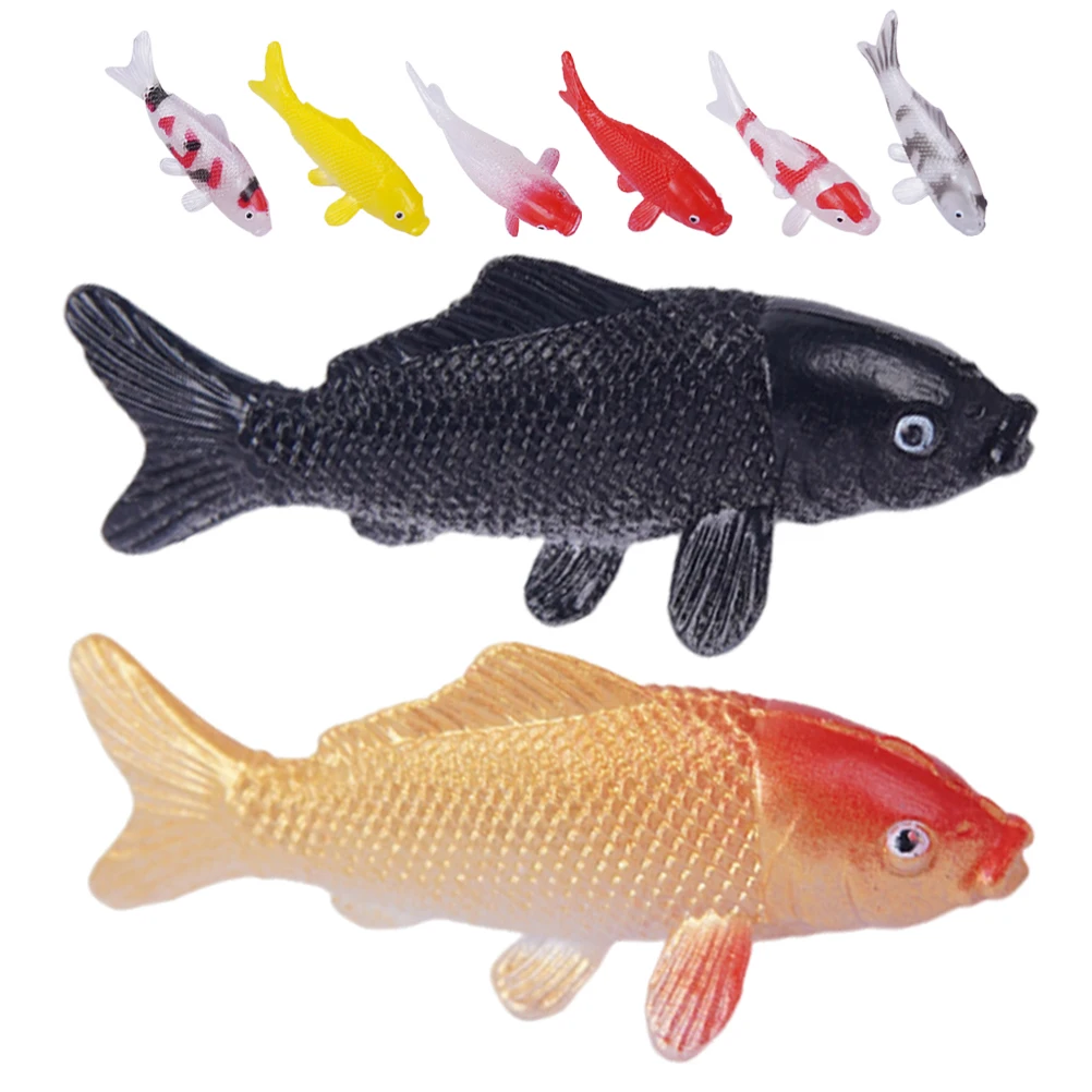 

8 Pcs Miniature Koi Statue Fish Garden Decor Fake Decoration Toy Dollhouse Carps Pvc Decorations for Tank