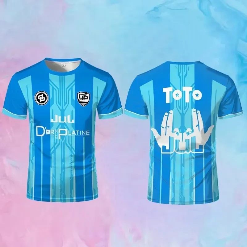 2026 Men 3D Print Soccer Jersey Quick Dry Breathable Short Sleeve T Shirt Football Club Training Top Parent Child Sports Wear