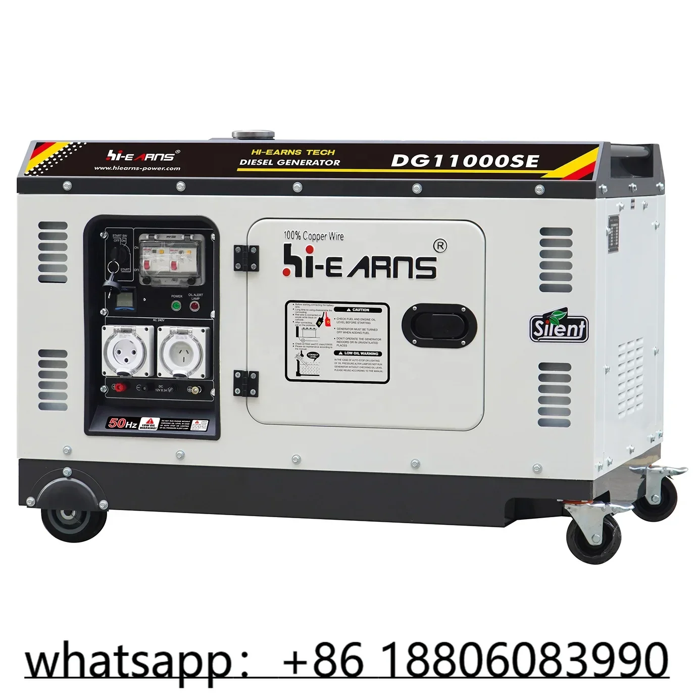 

hot product in China Single phase 8kw 198 engine air cooled silent type die·sel generator