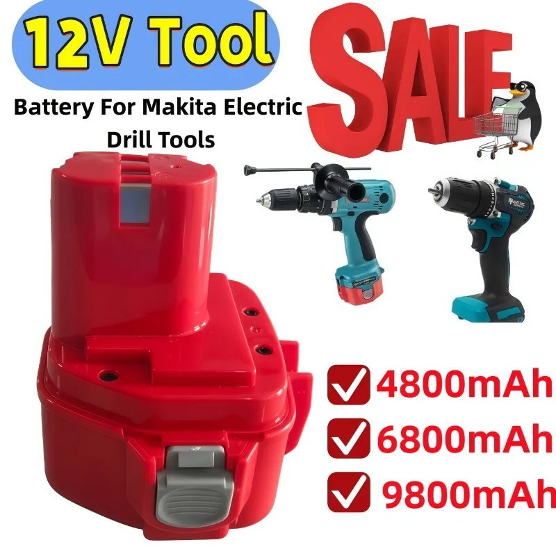 High Capacity 5000mAh 12V Ni-MH Battery for Makita PA12 1223 1235 6227D 6270D 6271D Power Drills