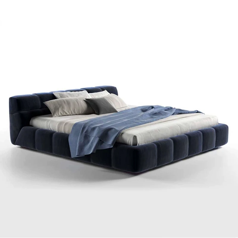 مجموعة أطباق أطفال إيطالية فاخرة من Büschel weich gepolstertes Schlafzimmer mybel Luxus Samt Doppelbett rahmen bequeme الحديثة