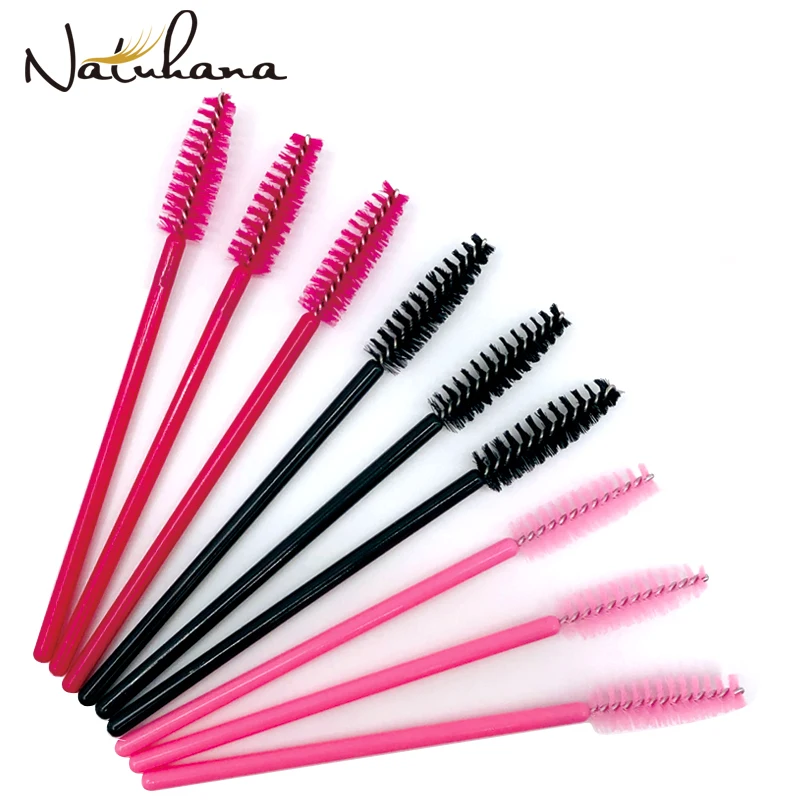 NATUHANA – brosse de nettoyage jetable pour extensions de cils, 100 pièces, Premium, Micro Mascara, brosse à sourcils, applicateur, bobine