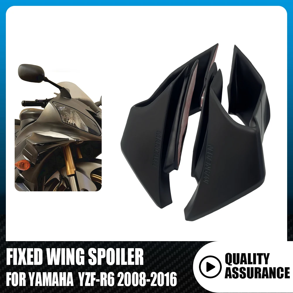 

For Yamaha YZF-R6 YZFR6 YZF R6 2008-2016 Motorcycle Fixed Wind Wings Front Side Fairing Aerodynamic Winglet Motorcycle Parts