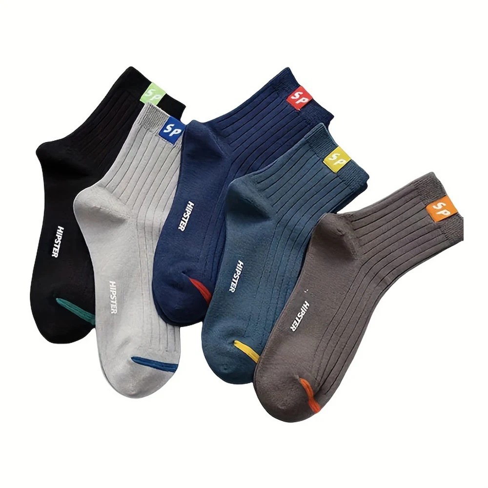 5/10/15/20Pairs Men Socks Breathable Cotton Sports Stockings Comfortable Men Socks Sweat Absorption Business Socks Letter Print