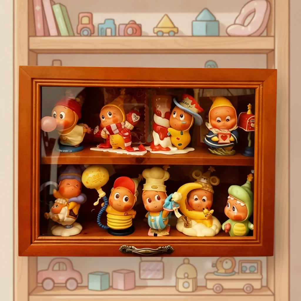 Closed Dust-proof Solid Wood Display Stand Blind Box Hand-held Office Desktop Storage Display Box Jewelry Storage Box