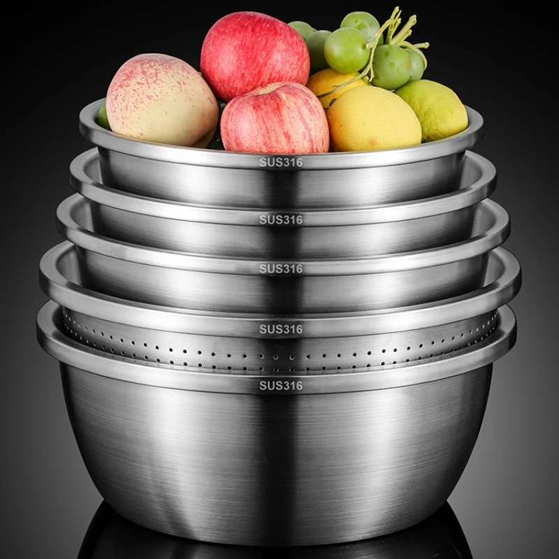 

LTT stainless steel drain rice sieve multi-functional drain basin kitchen vegetable basin