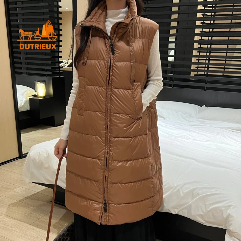 

Новинка 2024, зимние пуховики для женщин, Длинные пуховики, жилеты для женщин, теплые и ветрозащитные уличные куртки для женщин