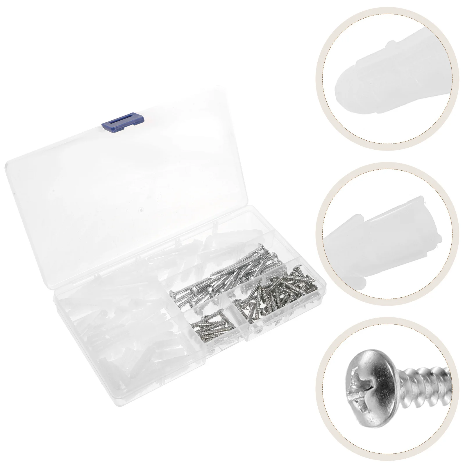 Kit de tornillos de anclajes de tubo de expansión cuadrado, 1 Juego, 1 Juego, para montaje en pared resistente, paneles de yeso, hormigón, yeso, fijación autoperforante