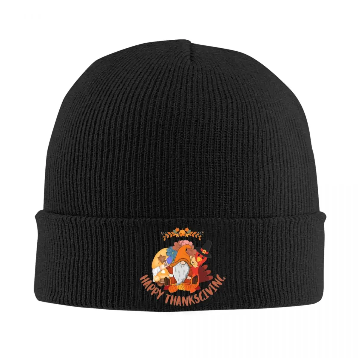 Happy Thanksgiving Beanie Hats Turkey and Gnomes Fashion Caps Adult Unisex Outdoor Sport Knitted Hat Winter Elastic Beanie Hats