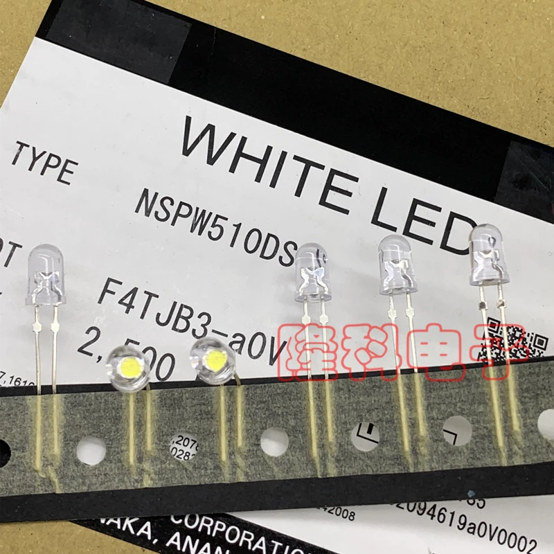 

10 шт./NSPW510DS, импортированный из Японии NSPW510DST F5, белый светодиод высокой яркости, 5 мм, японский азиатский светодиод