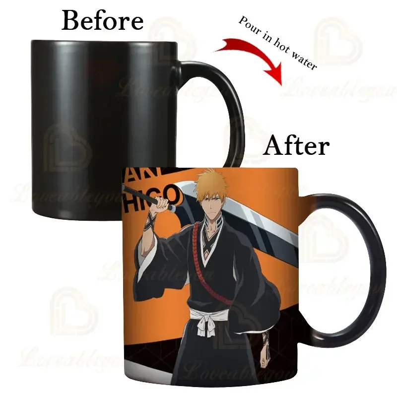 Magic Sensitive Mug Bleach Kurosaki Ichigo Color Change Ceramic Cup Heat Temperature Changing Coffee Mug Tea Cup Gift