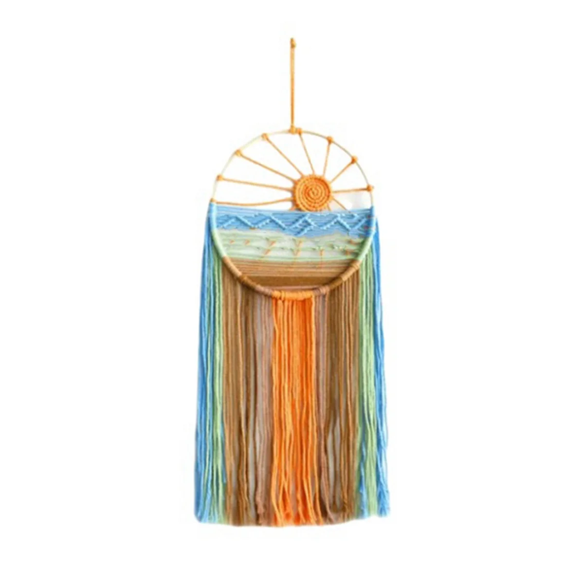 

Sunrise and Sunset WallHanging Cotton Rope Handmade Woven Tapestry Minimalist Home Homestay Wall Atmosphere Decoration B