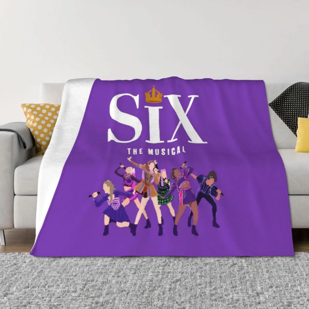

Six The Musical Queens Poster Throw Blanket Sofas Vintage Furry Beautifuls Blankets