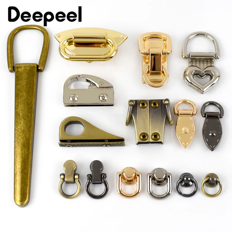 4Pcs Deepeel Bag Side Clip Buckles Metal Chain Handbag Strap Hanger Connector Hook Clasp Handle Leather Belt Buckle Accessories