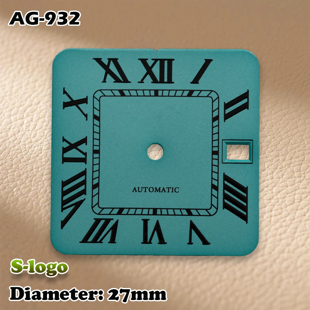 Sロゴ NH35 ムーブメント改造 - 27mm Sロゴ ローマ数字スクエアダイヤル（3時位置リューズ） |   プロ仕様の時計改造アクセサリー