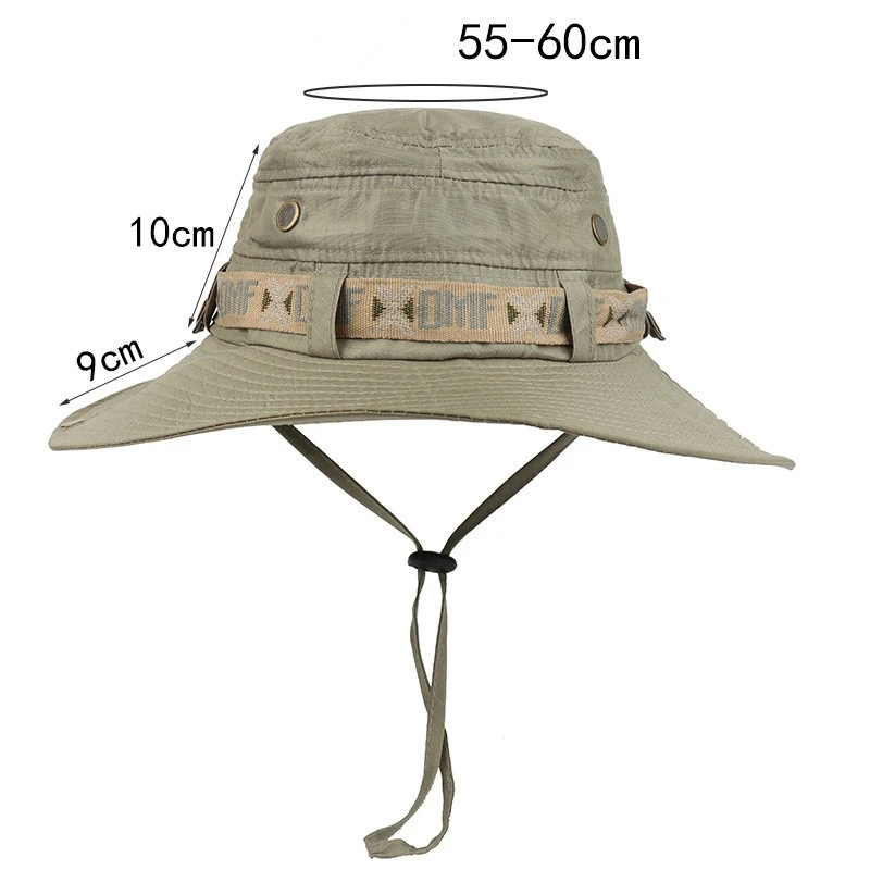 Summer Men Bucket Hat Outdoor UV Protection Wide Brim Panama Safari Hunting Hiking Hat Mesh Fisherman Hat Beach Sunscreen Cap