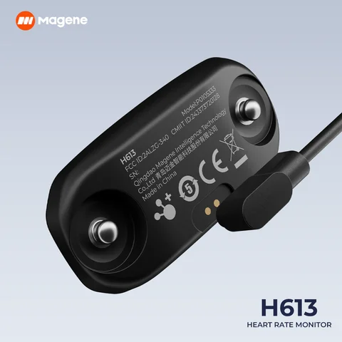 Magene H613 심박수 모니터 분할 가슴 스트랩 3 채널 Bluetooth 충전식 심박수 센서 건강 앱 호환 Zwift