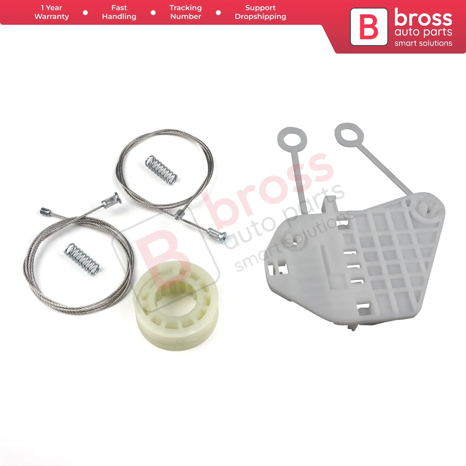 Bross-Kit de reparación de regulador de ventana de energía eléctrica, piezas de automóviles BWR788, puerta delantera izquierda para Mercedes Smart 1 1998-2007 Top Store