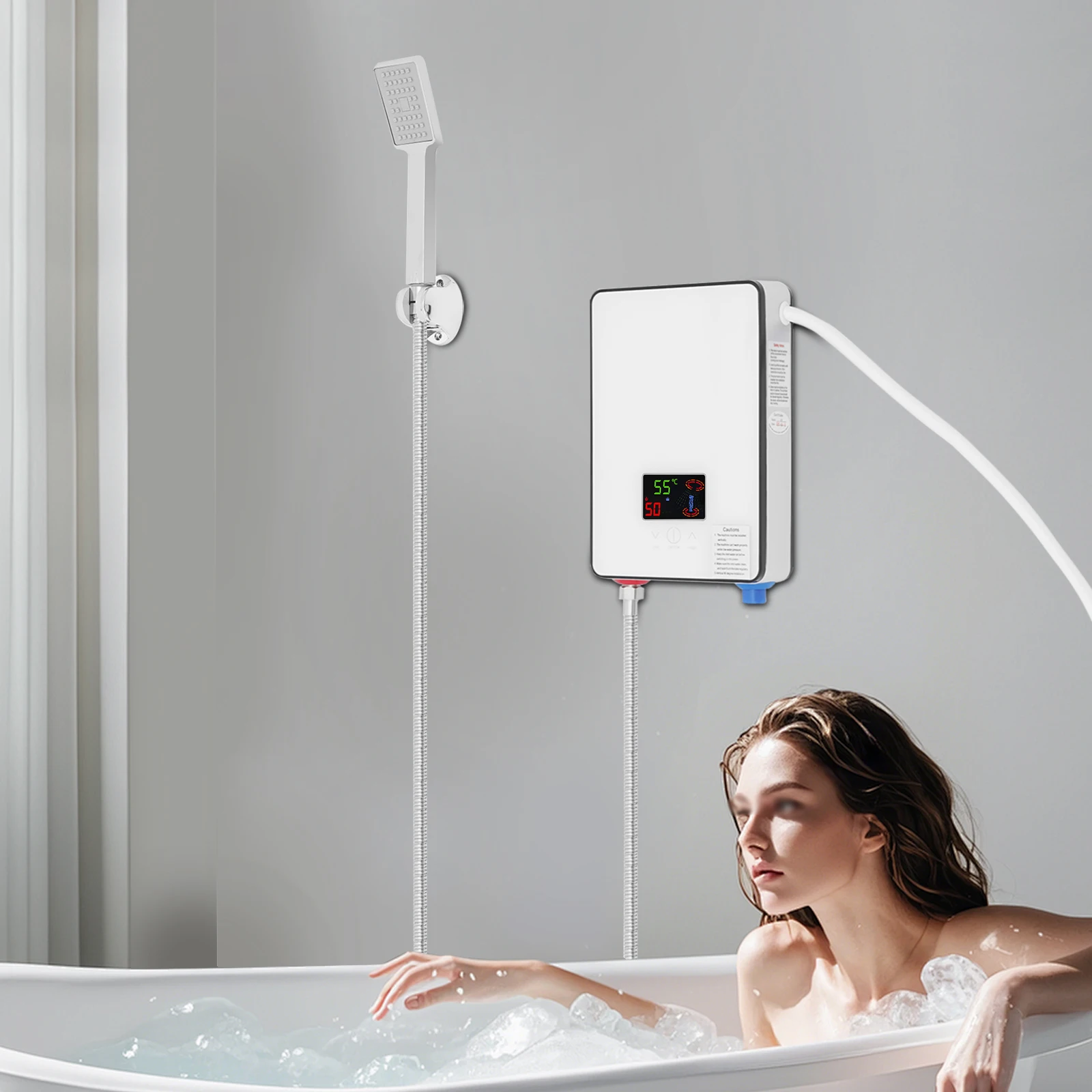 Водонагреватель 4500 Вт, 110 В, электрический водонагреватель с сенсорным экраном, мгновенный водонагреватель по запросу, ванна, душ
