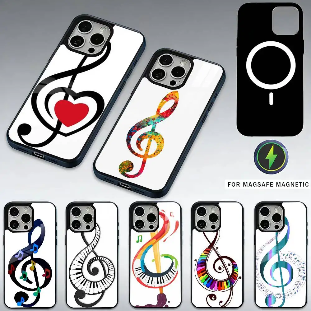 Piano music notation Phone Case For iPhone17,16,15,14,13,12,11 Plus,Pro Max Magnetic For Magsafe Wireless Charging