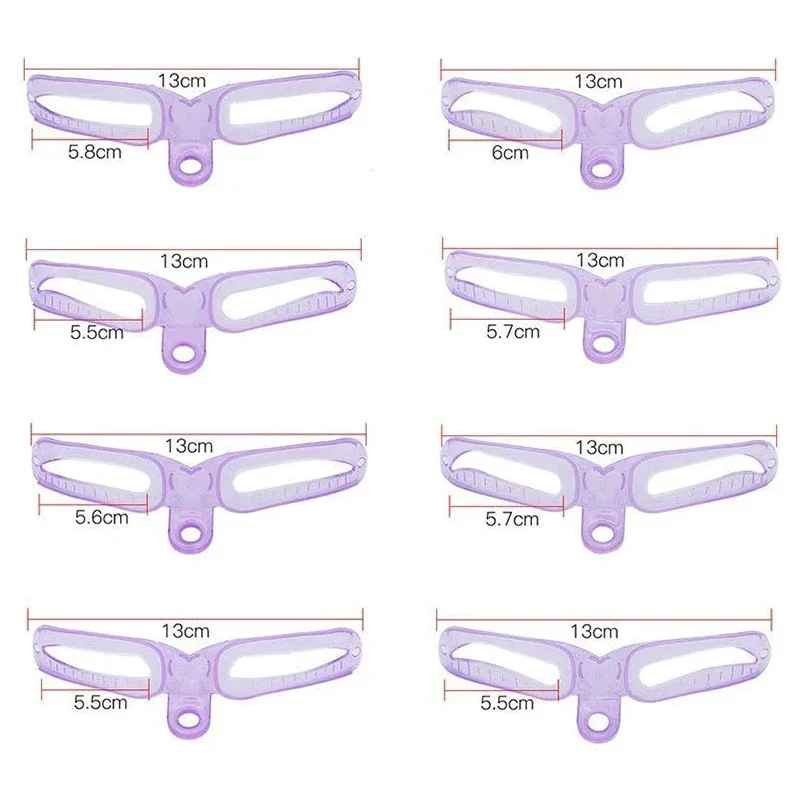 3D アイガイドカード修正された眉描画 8 個再利用可能な眉毛ステンシル眉毛型初心者 PVC スラッシュテンプレートメイクアップツール