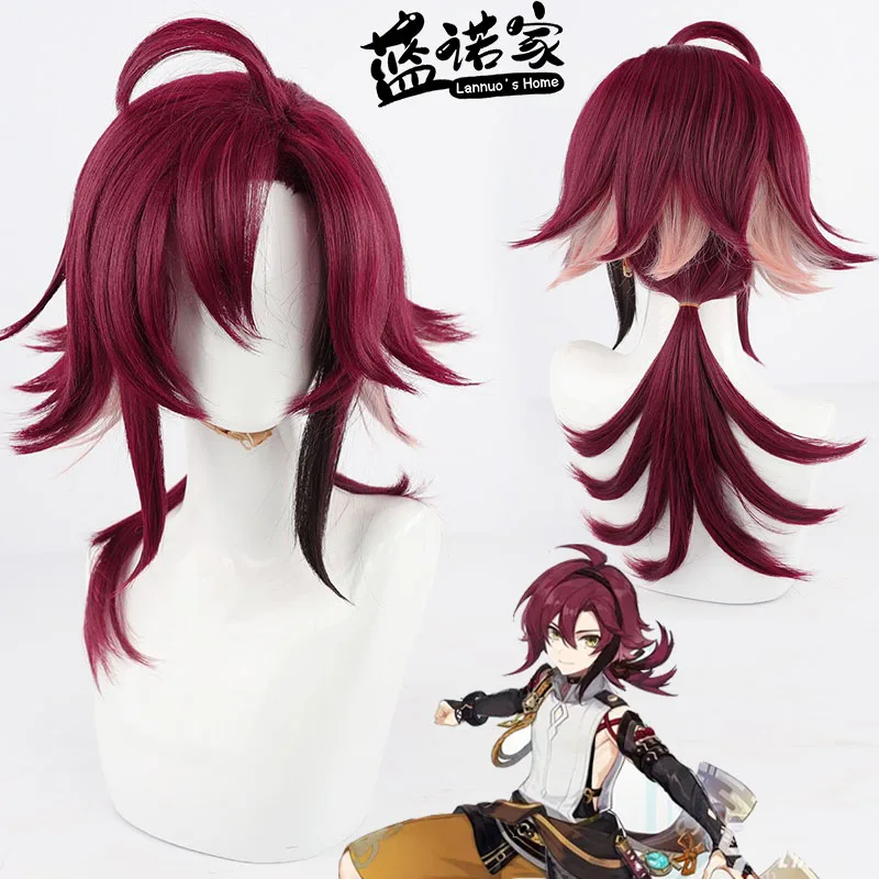 

Genshin Shikanoin Heizou Cosplay Wig Anime Game Cosplay Halloween Party Anti Curling Trailing Long Hair