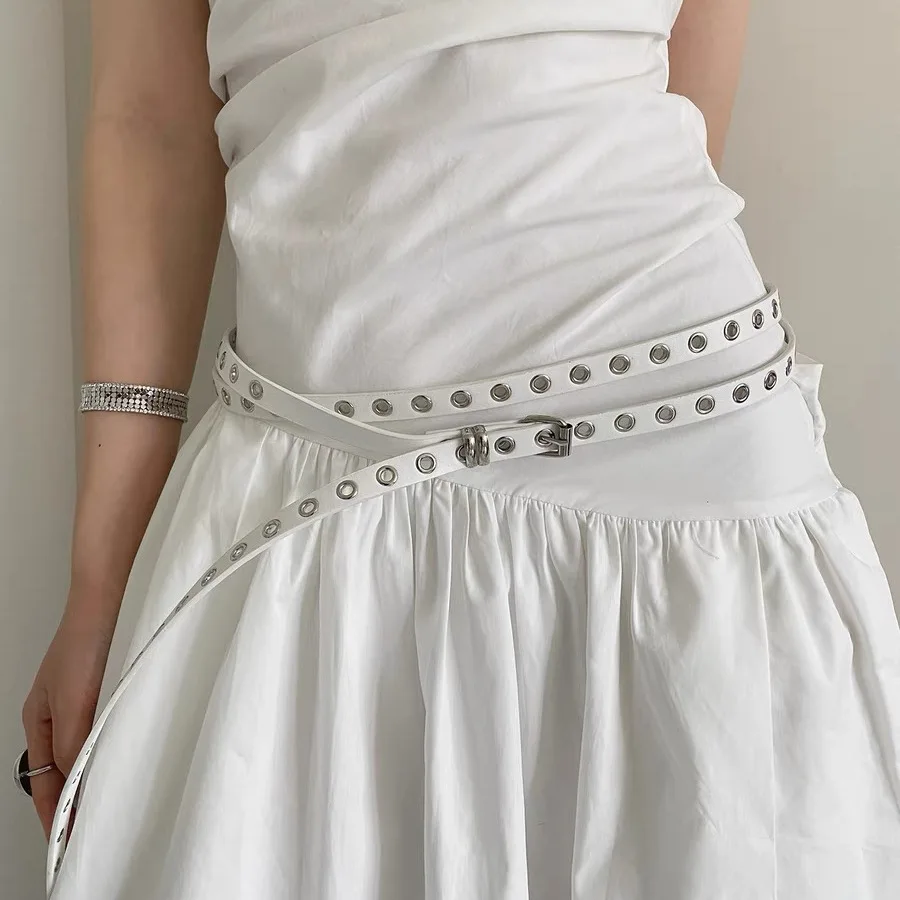 تصميم كوري، حزام بطبقة مزدوجة غير مثقوب، شخصية أنثوية متخصصة، إكسسوارات على طراز فتاة ساخنة متعددة الاستخدامات، تنورة، je