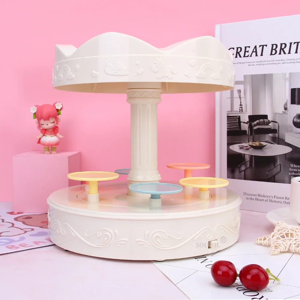 360 Degree Automatic Rotating Dessert Table Rotary Sushi Machine Cupcakes Macarons Turntable Display Wedding Birthday Machine