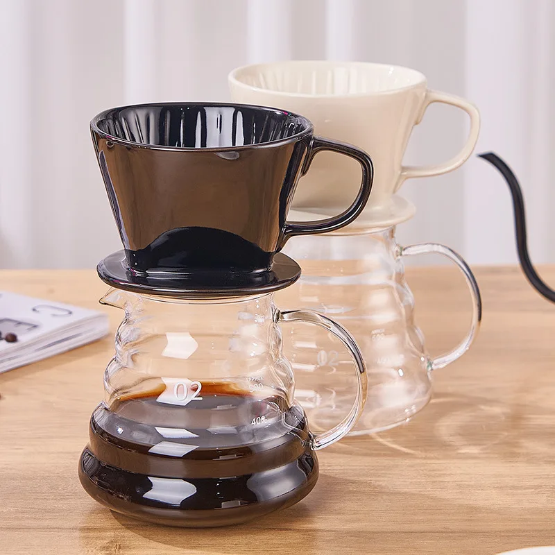 Love Joy Food Grade Custom Modern Portable V Shaped Ceramic Round Ceramic Coffee Cup Holder Pour Over Brewer Coffee Filter