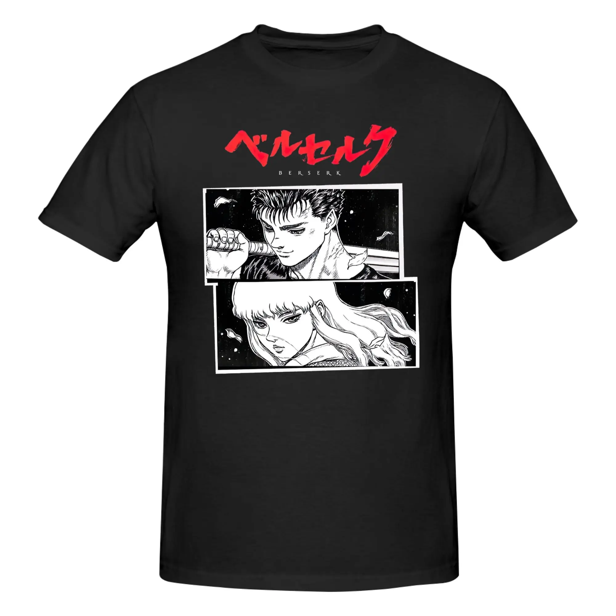 1 Piece Guts & Griffith Funny 100% Cotton T-Shirt B-Berserker Anime Tees Tops For Men