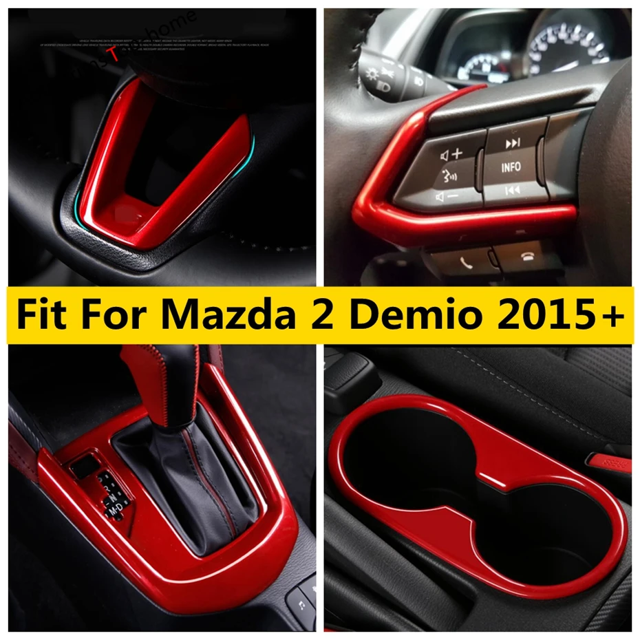 

Gear Shift Panel / Steering Wheel / Front Water Cup Holder / Air Condition Outlet Vent Cover Trim For Mazda 2 Demio 2015 - 2021