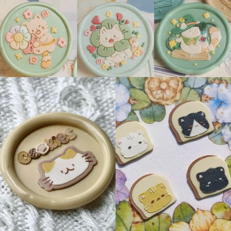 

Кошачья серия, огненный лак, печать, милый рельеф, многослойный, изысканная резьба, медная головка, приглашение, конверт, уплотнительная печать, подарок «сделай сам»
